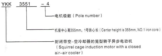 YKK系列(H355-1000)高压YKS50010-12/450KW三相异步电机西安泰富西玛电机型号说明